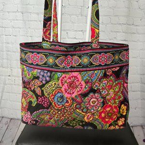 Vera Bradley Medium Tote Bag with Magnetic Close in Symphoney in Hue